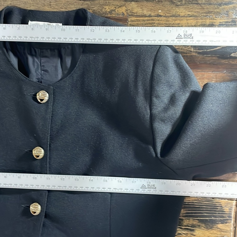 Pure Virgin wool black Womens suit size 12 MADE IN CANADA fully lined suit - Picture 14 of 17